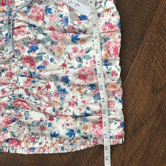 NWT For Love & Lemons JULIET FLORAL RUCHED SKIRT - Picture 11 of 14